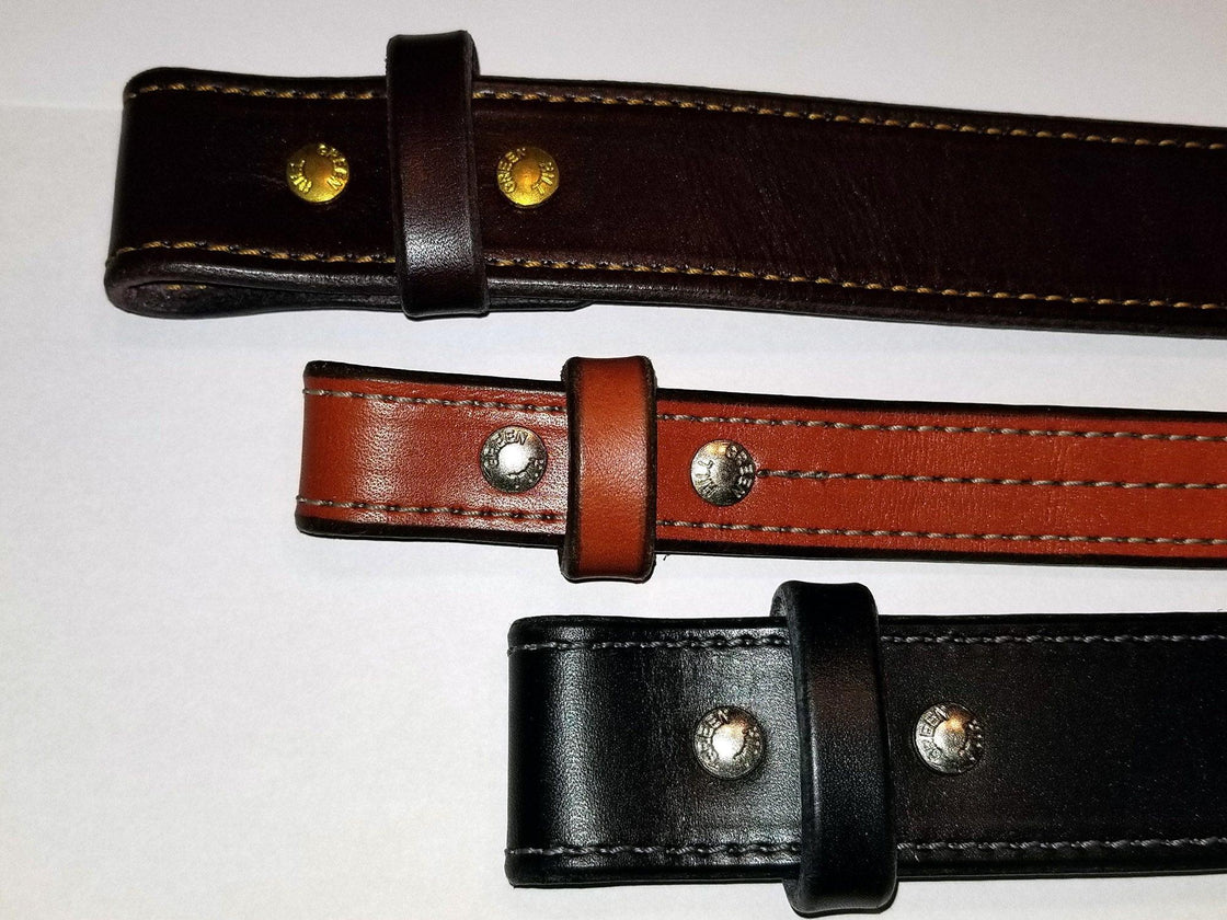 Bridle Leather Belts with stitching 1.25 inch width - Tempi Design Studio