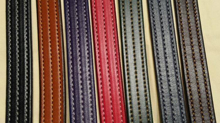 Bridle Leather Belts with stitching 1.5 inch wide - Tempi Design Studio